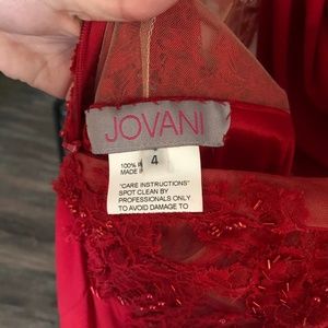 Jovani Dresses - Sheer Floral Red Jovani Evening Gown, Size 0-4 Jovani Dresses - Sheer Floral Red Jovani Evening Gown, Size 0-4
